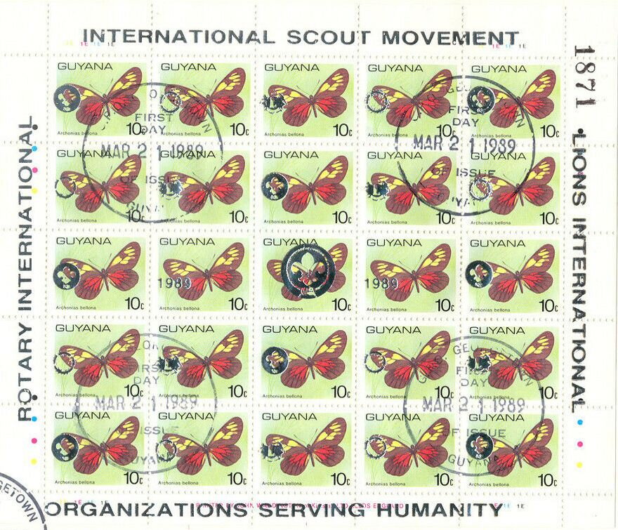 Scout Movement, Rotary Int'l and Lions Int'l (silver ovpt)