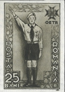 Scout salute — 25 bani, imperforate