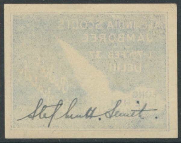 Reverse of blue label — signature of Stephen H. Smith