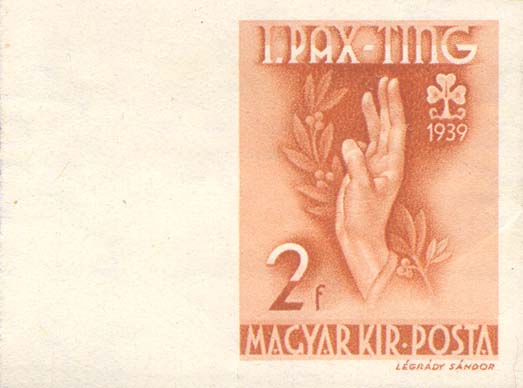 Girl Scout sign and olive branch — 2 fillér, imperforate