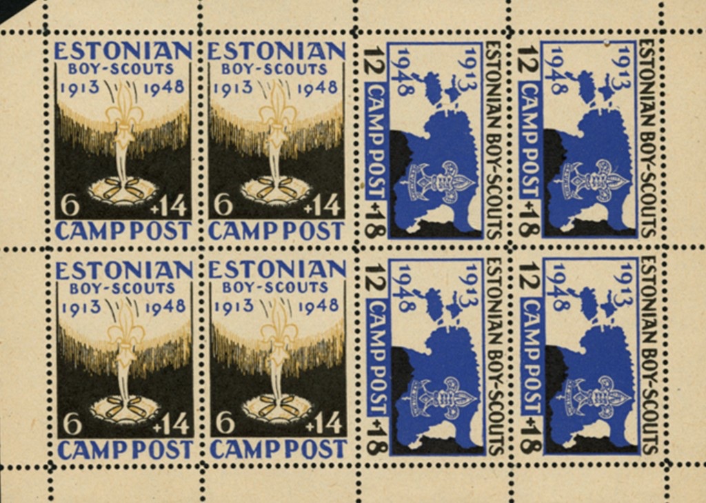 Perforated se-tenant pane of eight — four 6 + 14 and four 12 + 18