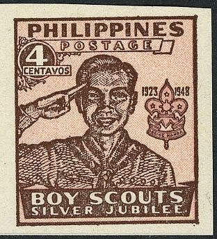 Saluting Scout — 4 c, imperforate