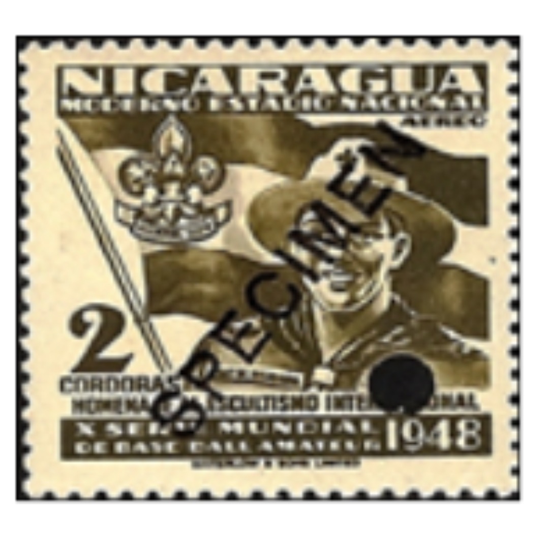 Specimen — Scout 2 C$ airmail (olive-brown) with SPECIMEN OP