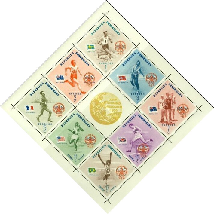 Souvenir sheet, Melbourne 1956 gold medal — perforated