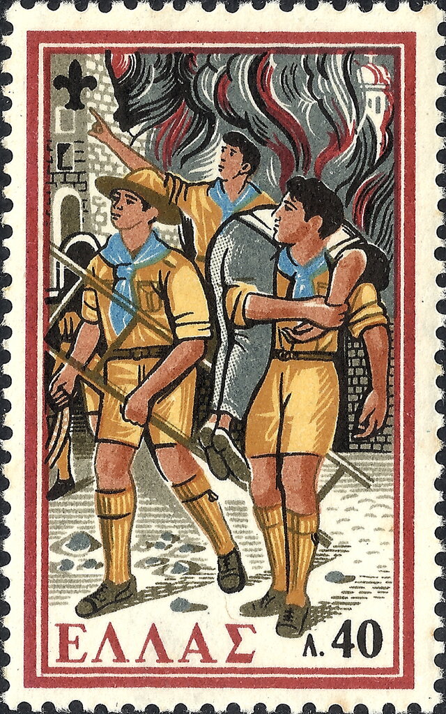 Scouts helping in a disaster