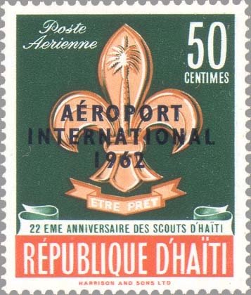 Scout emblem with palm — Aéroport International 1962 surcharge