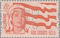 Perfin on the issued 4¢ Girl Scouts stamp