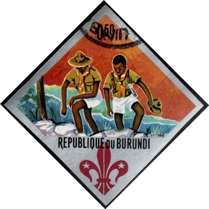 Scouts on hiking trip, imperforate