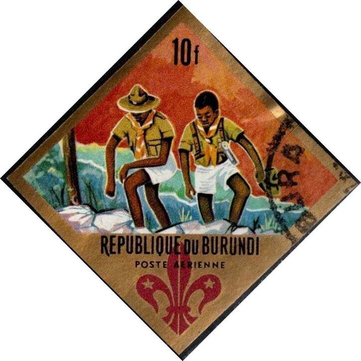 Scouts on hiking trip, imperforate