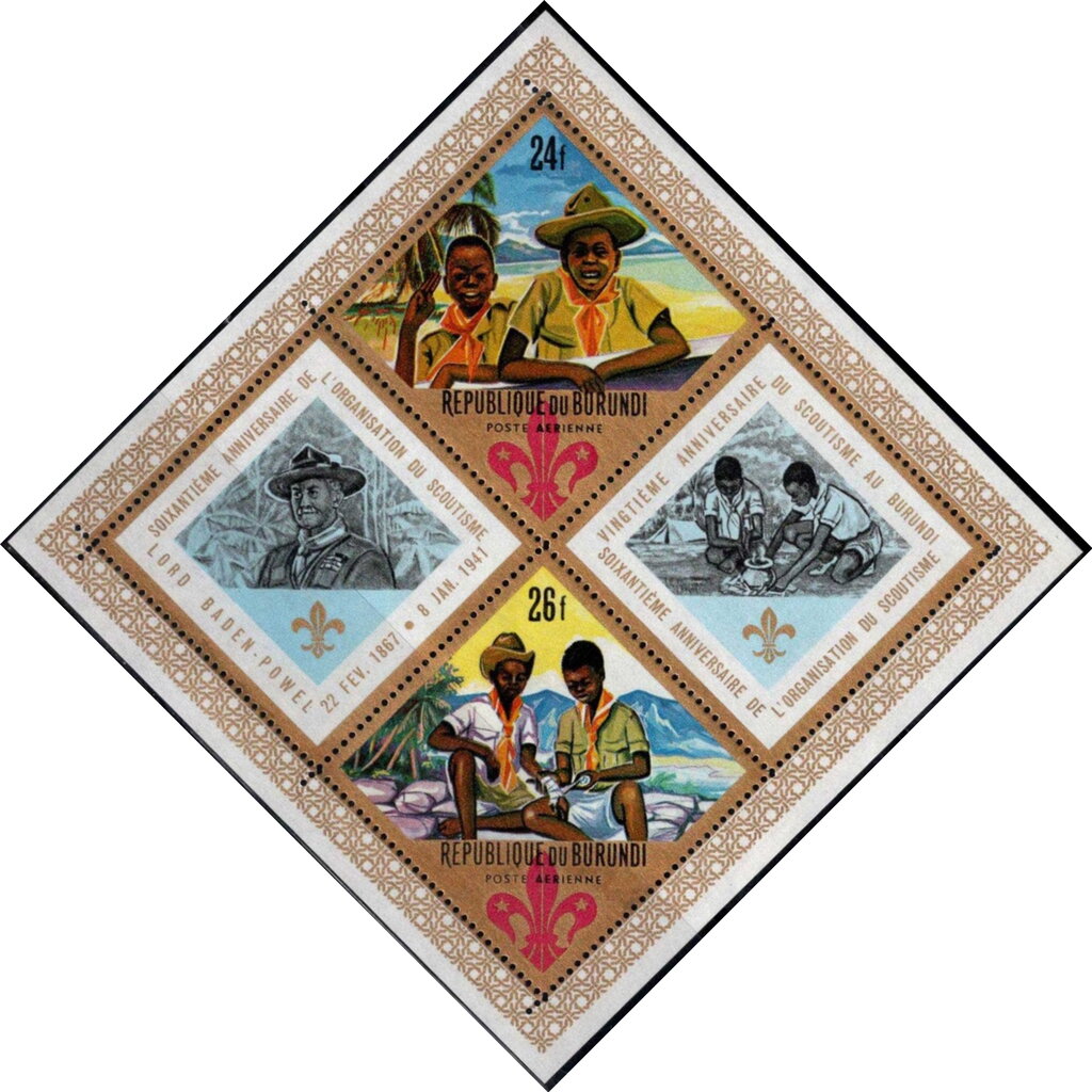 Scouting anniversaries diamond souvenir sheet