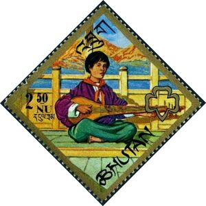 Girl Guide making music