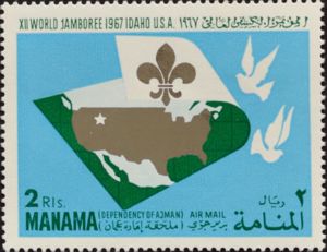 Map of the USA with Scout lily and doves