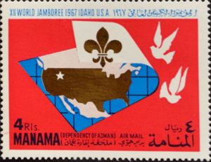 Map of the USA with Scout lily and doves
