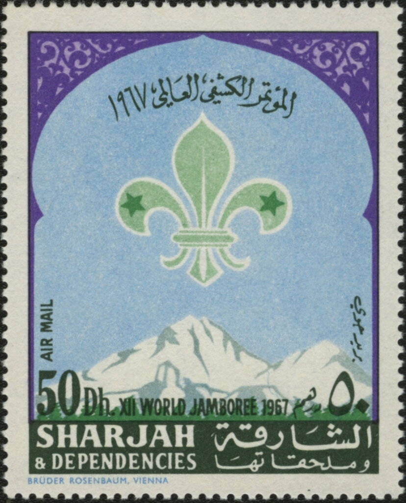 Emblem and mountain
