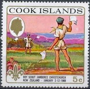 Scouts with signal flags
