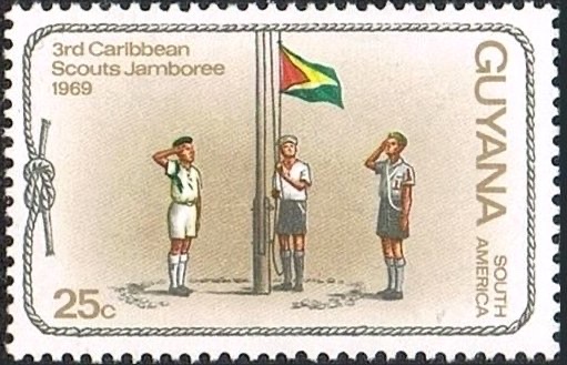 Scouts raising the flag — 25 c