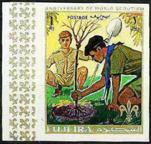 Scouts planting a tree, imperforate