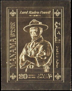 Baden-Powell, gold foil, imperforate