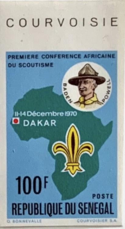 Map of Africa and Baden-Powell (imperforate)