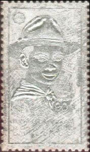 Scout smiling — silver foil