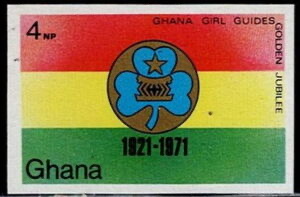 Guide emblem and national flag, imperforate