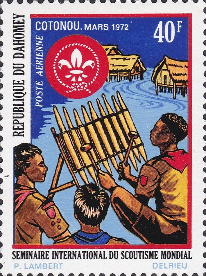 Scouts playing marimba