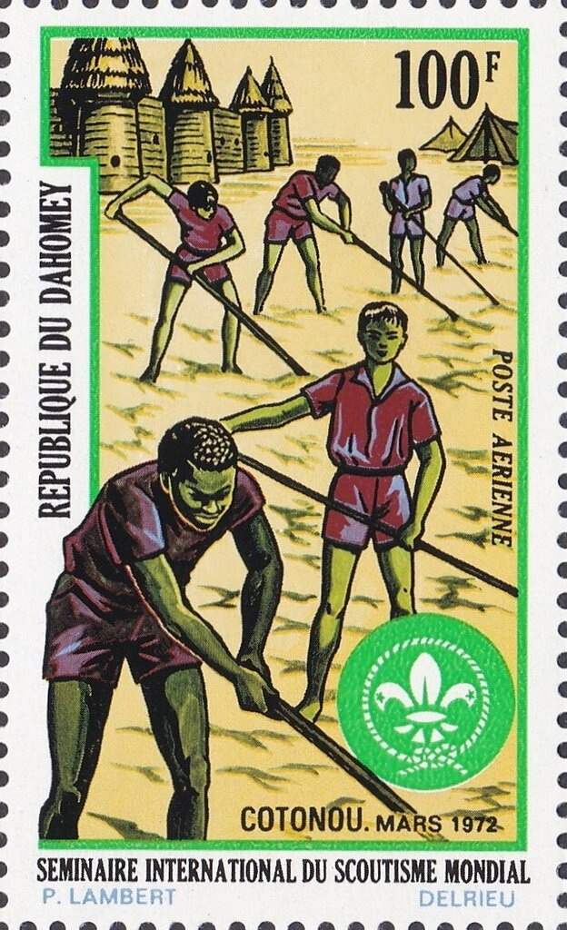 Scouts hoeing a field — sheet colours