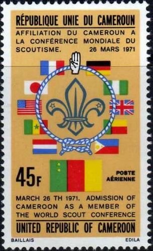 World Scout emblem on tan