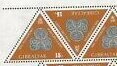 15 p tête-bêche pair — Girl Guides' Badge (silver)