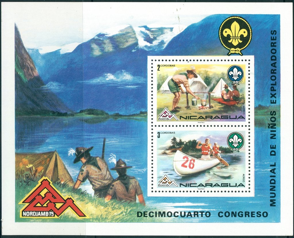 Souvenir sheet — cooking and canoe
