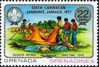 Patrol erecting a tent