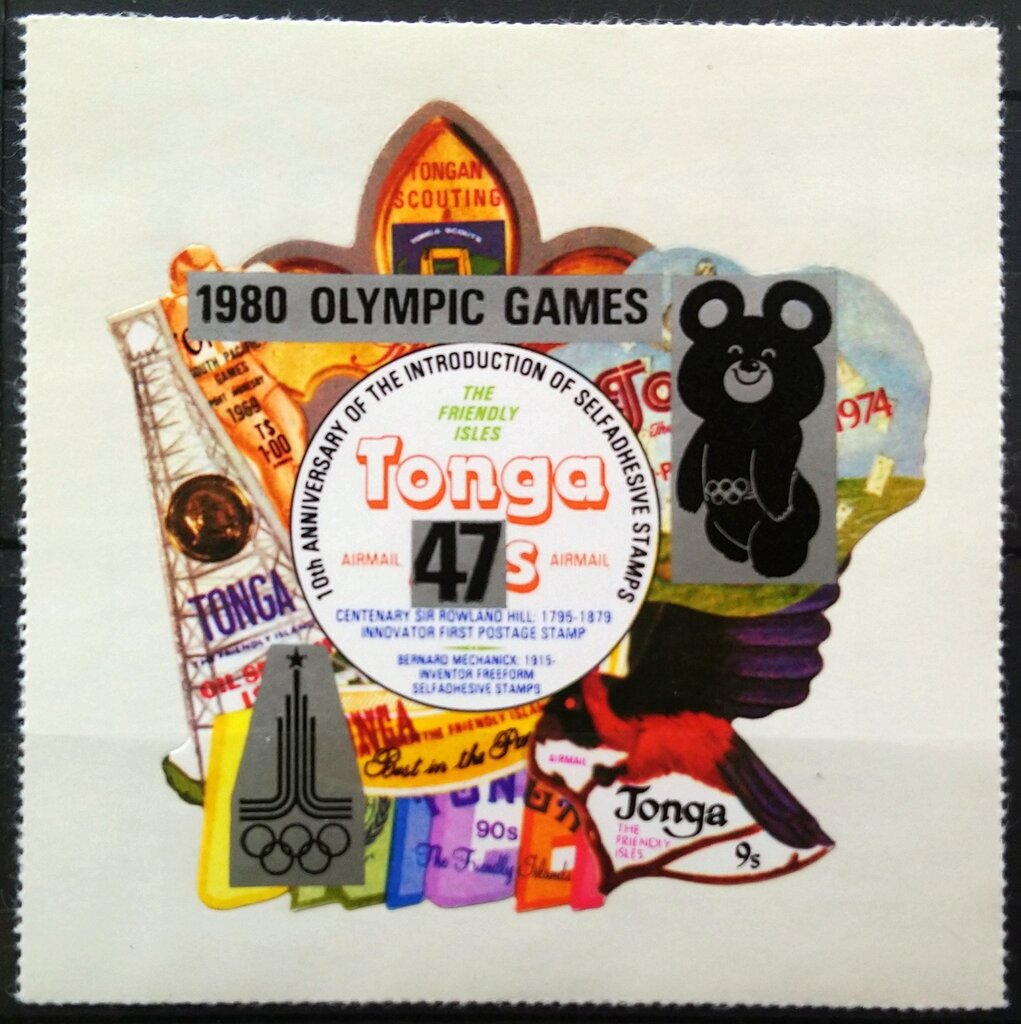 Airmail collage — Tongan Scouting