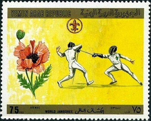 Fencers and poppy