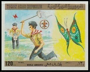 Scout with butterfly net — imperforate