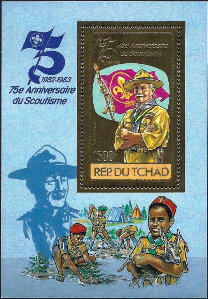 Lord Baden-Powell and flag