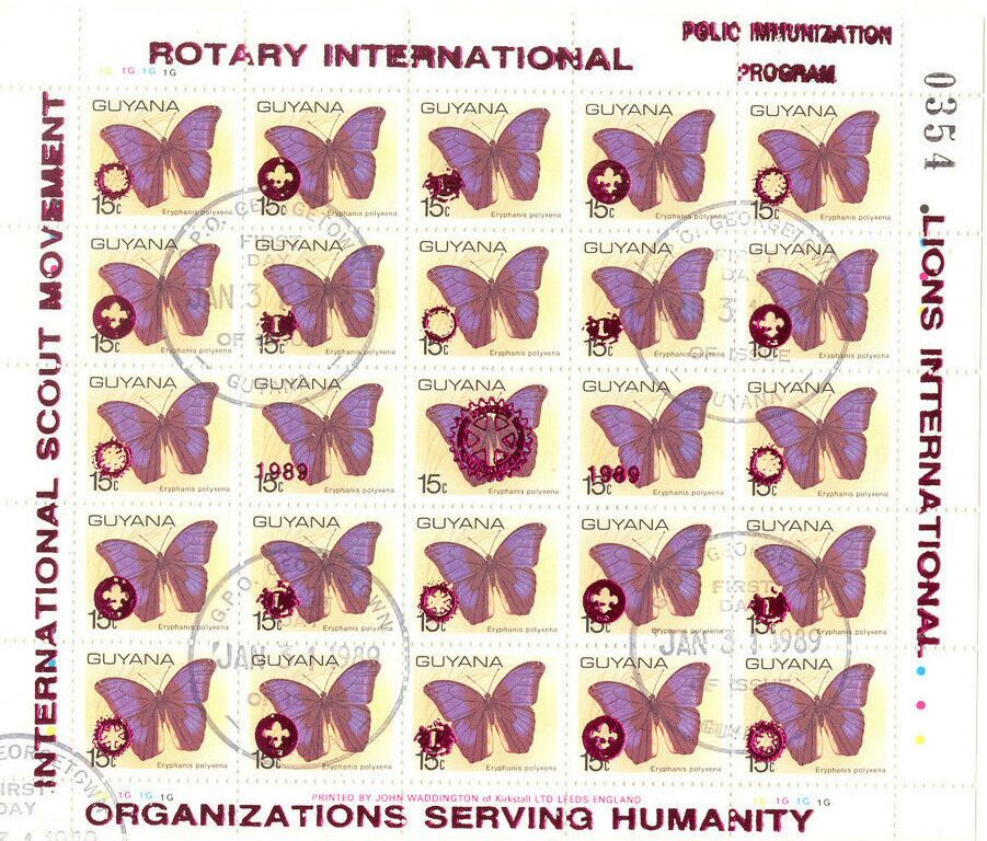Scout Movement, Rotary Int'l and Lions Int'l (red ovpt)